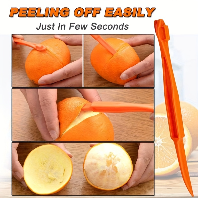 6PCS Easy Orange Citrus Peeler in Bright Orange Color Kitchen Tool