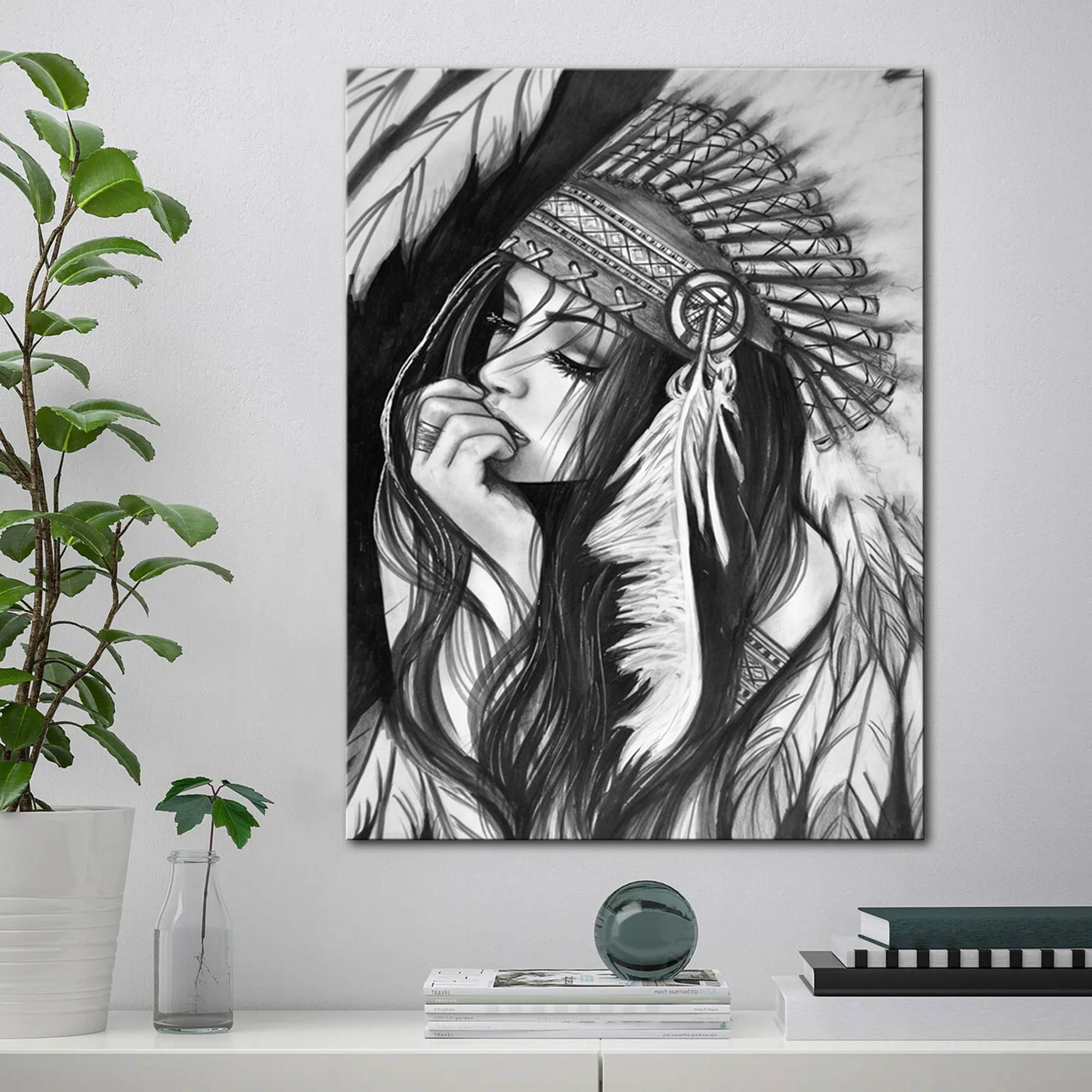 Y2k Style Creative Art Canvas Paintings, Sketch Of Primitive Tribal Girls  Painting On Canvas Wall Art, Artwork Wall Painting For Bathroom Bedroom  Office Living Room Home Wall Decor, No Frame - Temu