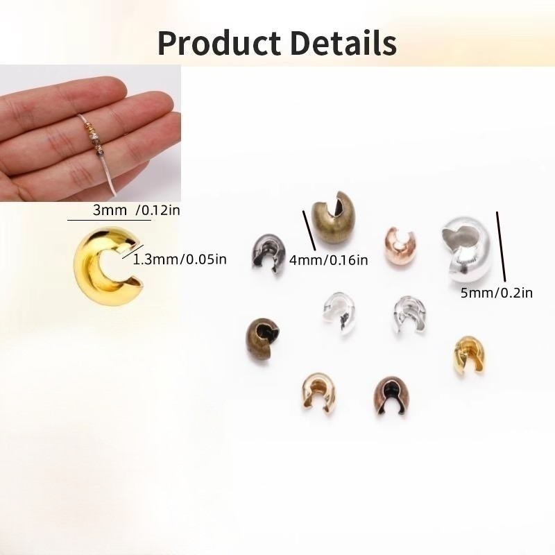 C-shaped Bead Clips, 3-5MM, Various Colors, DIY Bracelets Nec