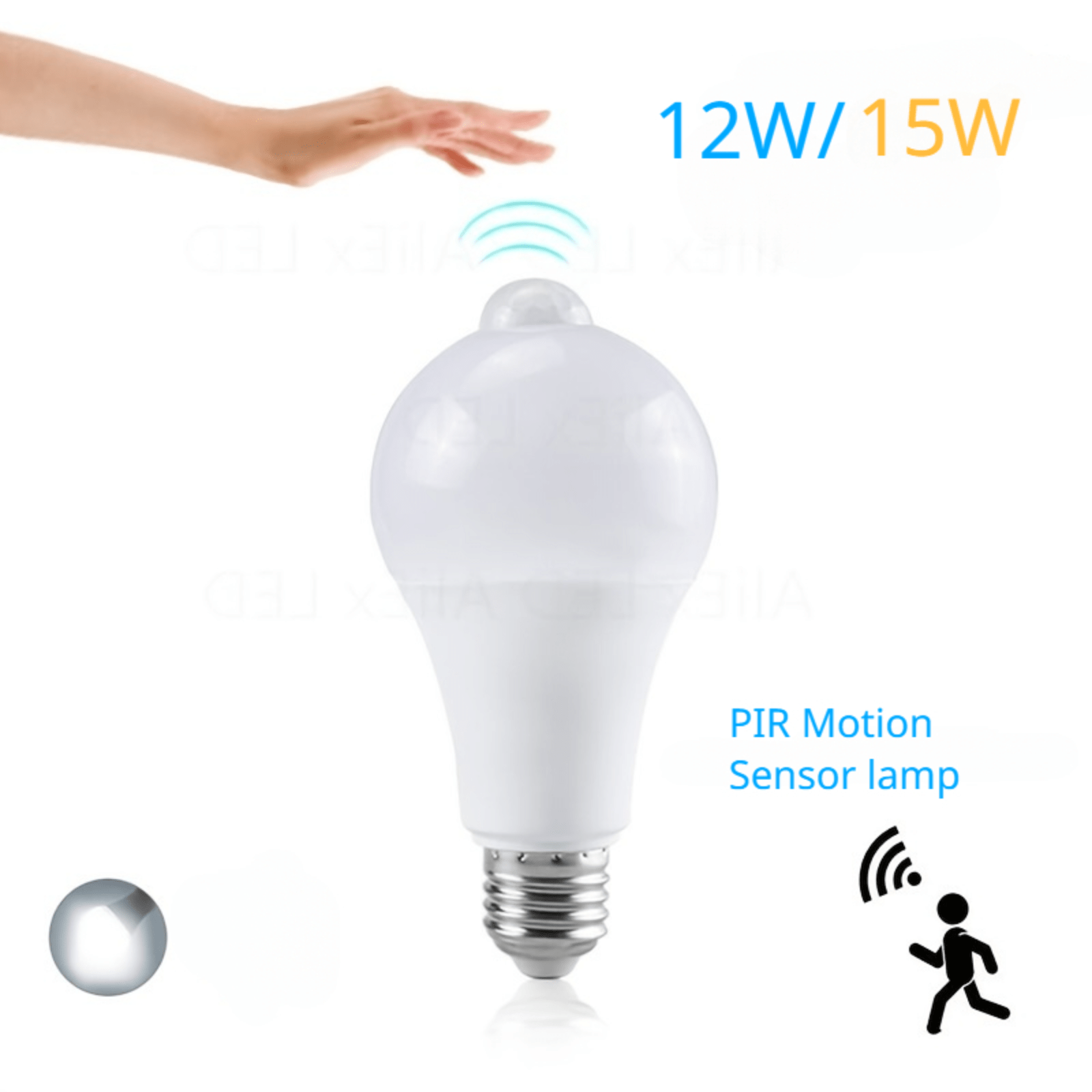 Bombilla LED Con Sensor De Movimiento 6W 9W 12W 15W 18W 20W - Temu