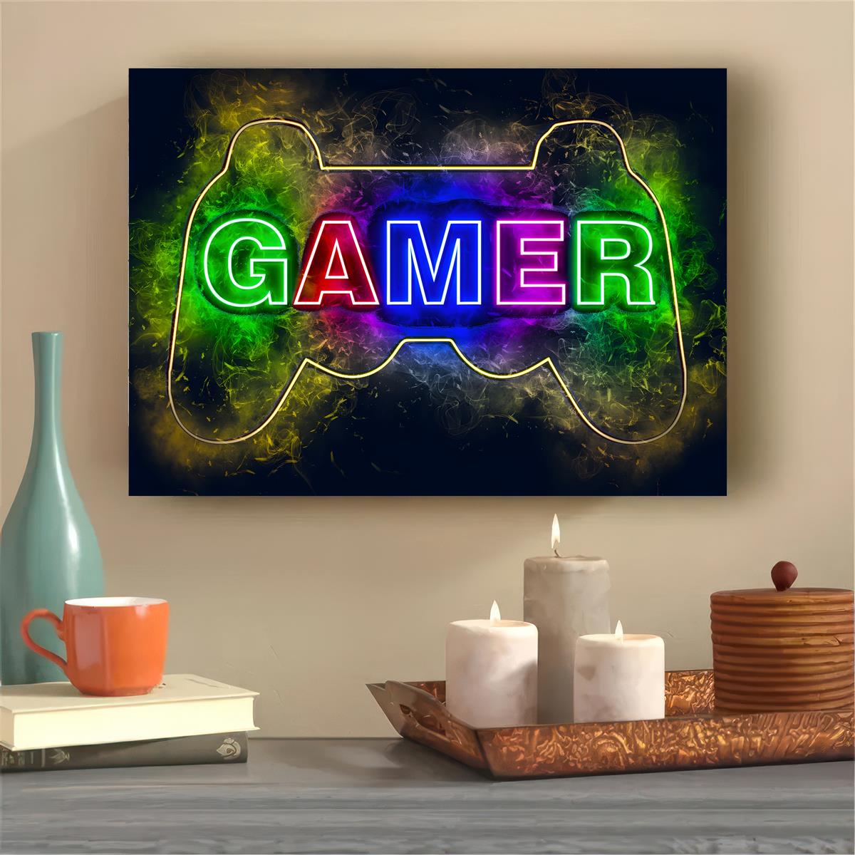 2pcs, Gamer Controller Cool Gaming Wall Poster, Home Decor, Canvas  Painting, For Living Room Porch Home Decoration 15.7*23.6in/40cm*60cm  Frameless