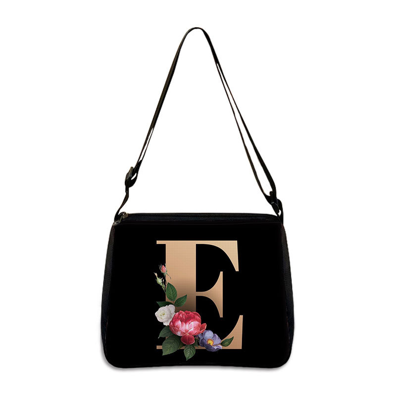 Letter B Initial Monogram Rose Pattern- Classic Floral Tote Bag