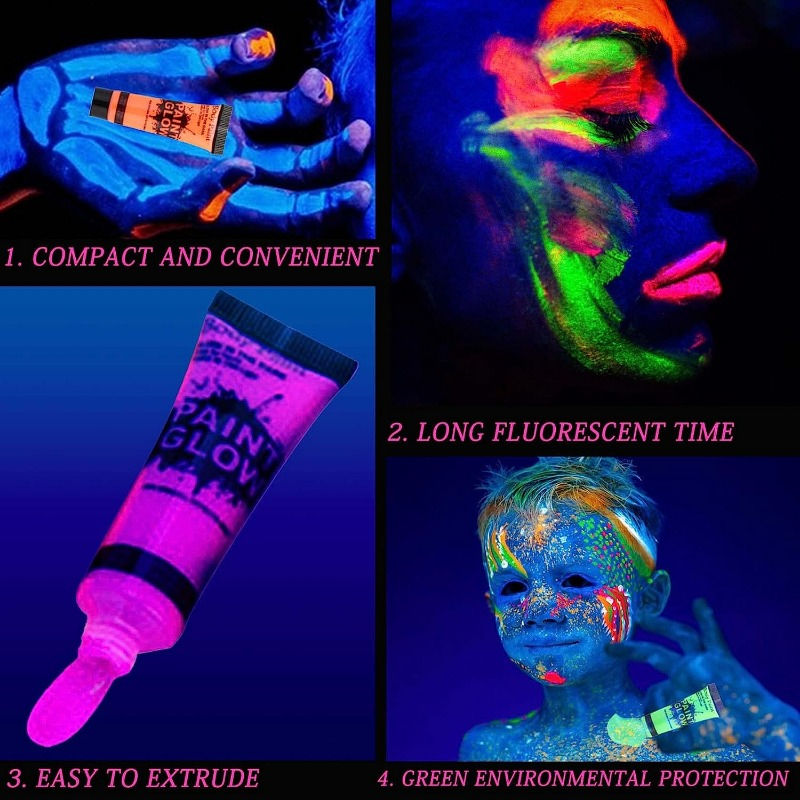 Glow In The Dark Body and Face Paint for Halloween Parties