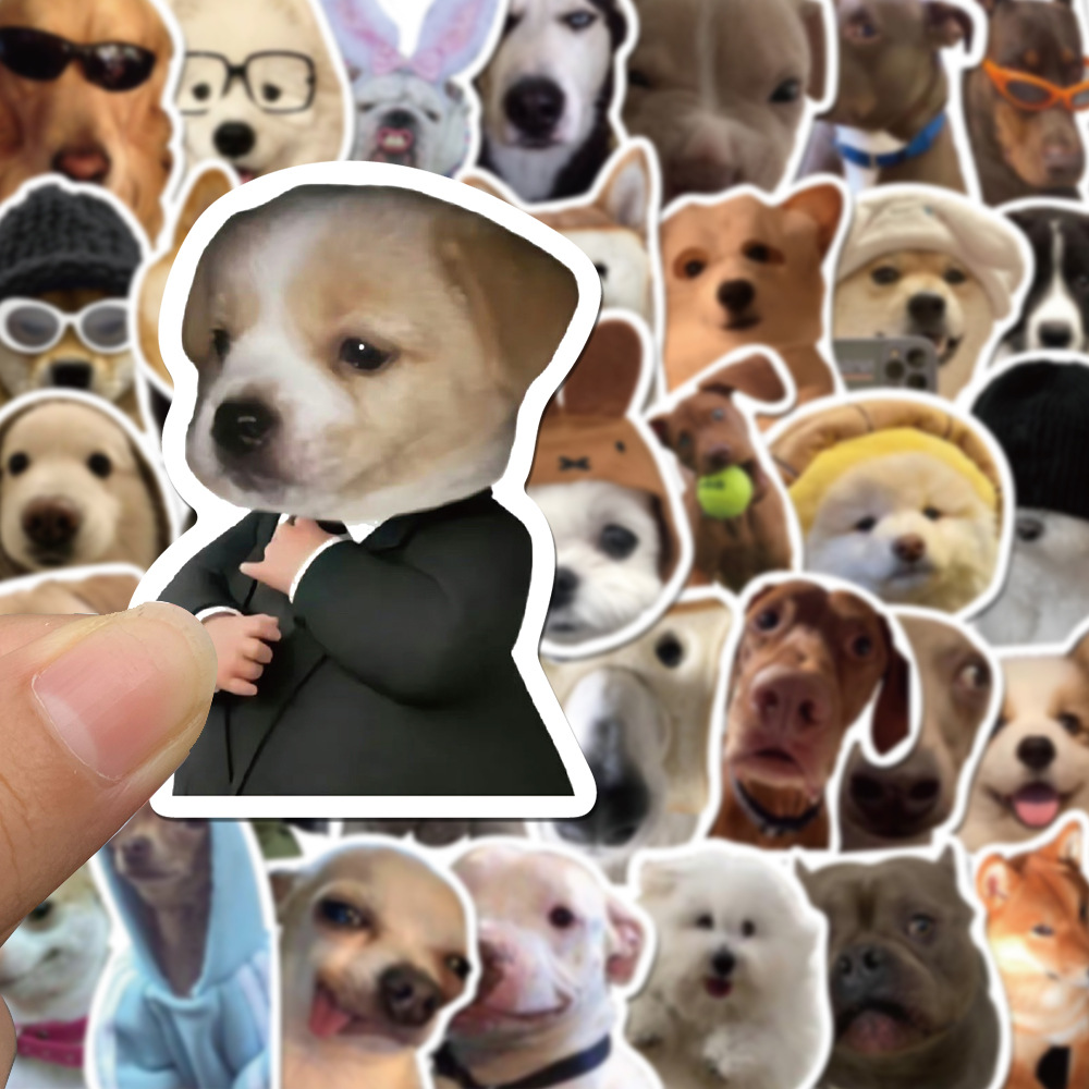10/50Pcs Cute Meme Dog Stickers DIY Skateboard Guitar Suitcase