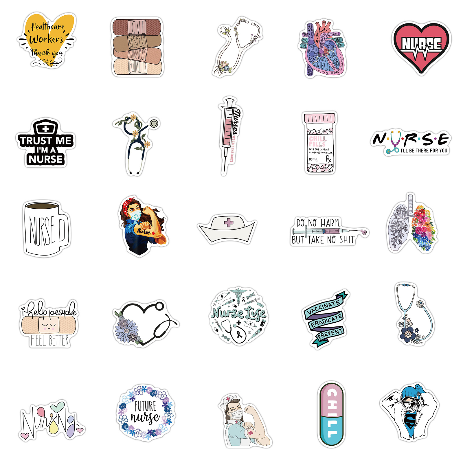 Nurse Stickers Bundle, Funny Nurse Stickers