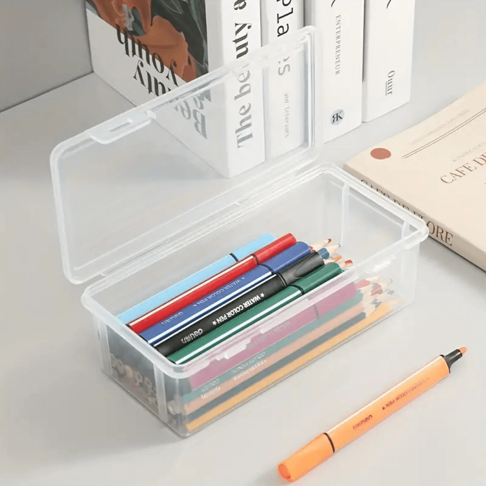 Transparent Plastic Pencil Box Large Capacity Pencil Case - Temu