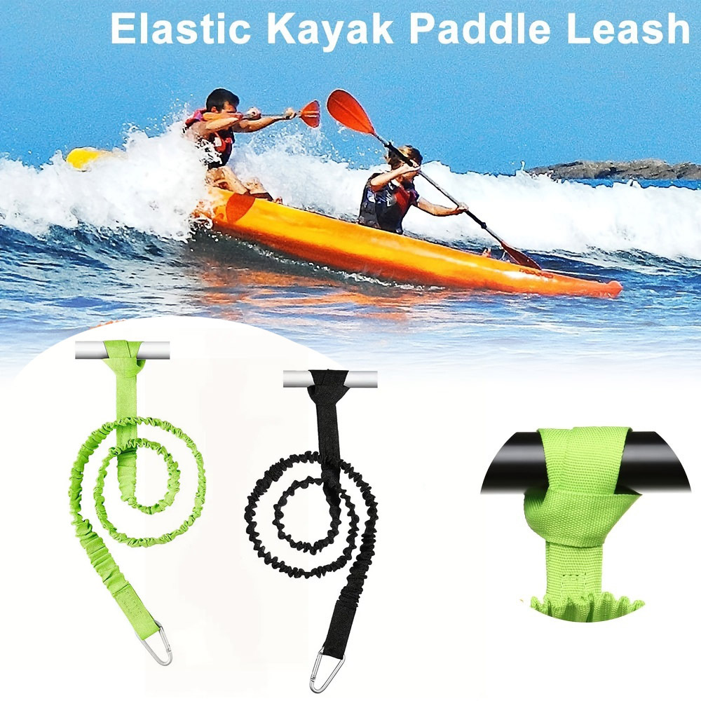 Elastic Kayak Paddle Leash Adjustable Kayak Rod Lanyard With