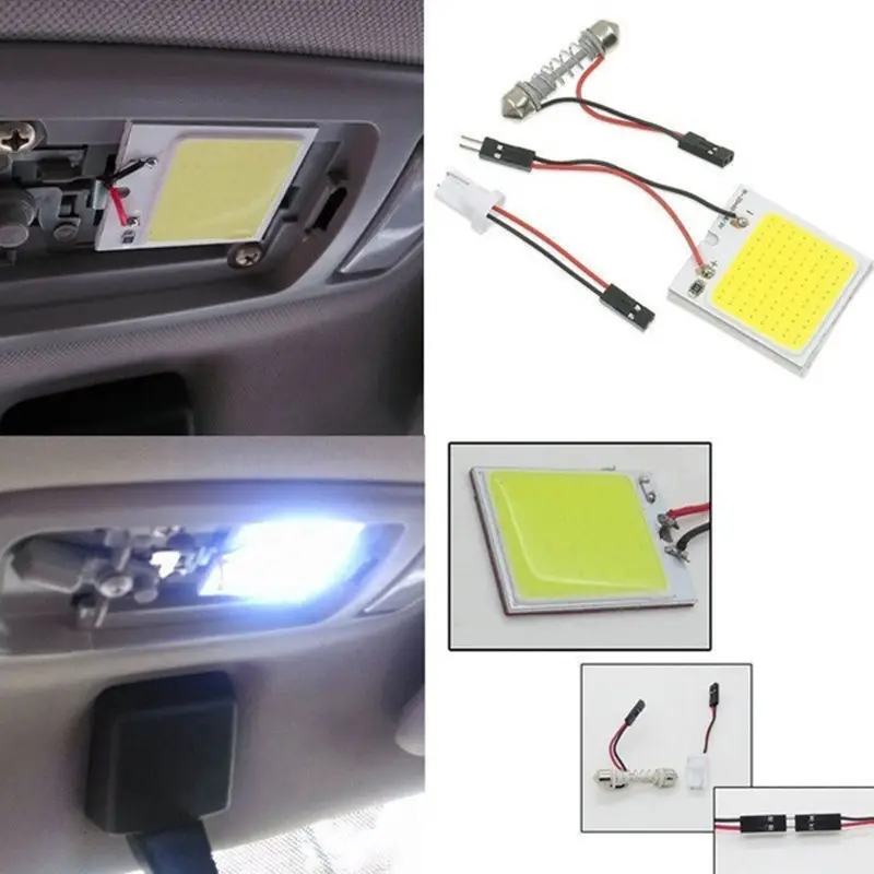 Car Interior Led Lights 18/24/48 Smd T10 12v Cob Panel Lamp - Temu