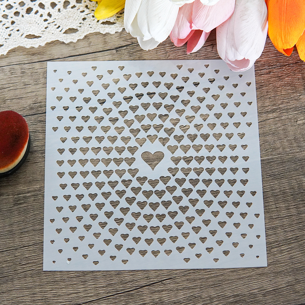 Heart Painting Stencil Reusable Double Hearts Stencils For 4 - Temu