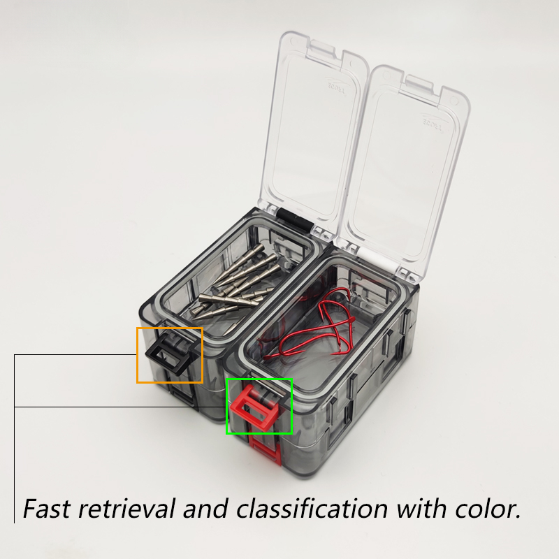 Fishing Tackle Box, Transparent Cover Multi Compartments Plastic Waterproof  Space Adjustment Double Lock Fishing Hook Case For Outdoor Activity