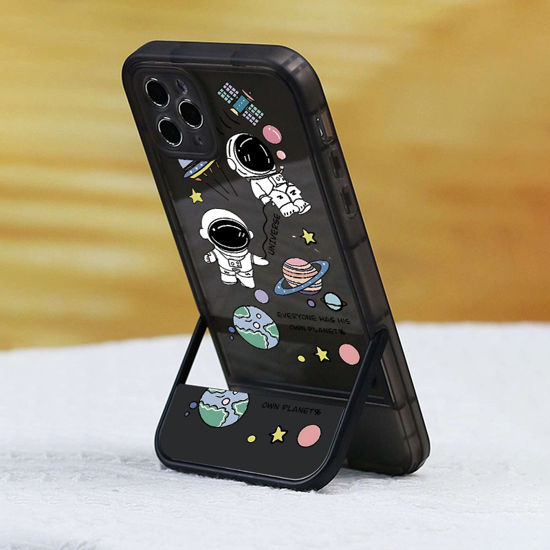 

Astronauts Pattern Phone Case With Foldable Holder For 14 13 12 11 X Xr Xs 8 7 Mini Plus Pro Max Se