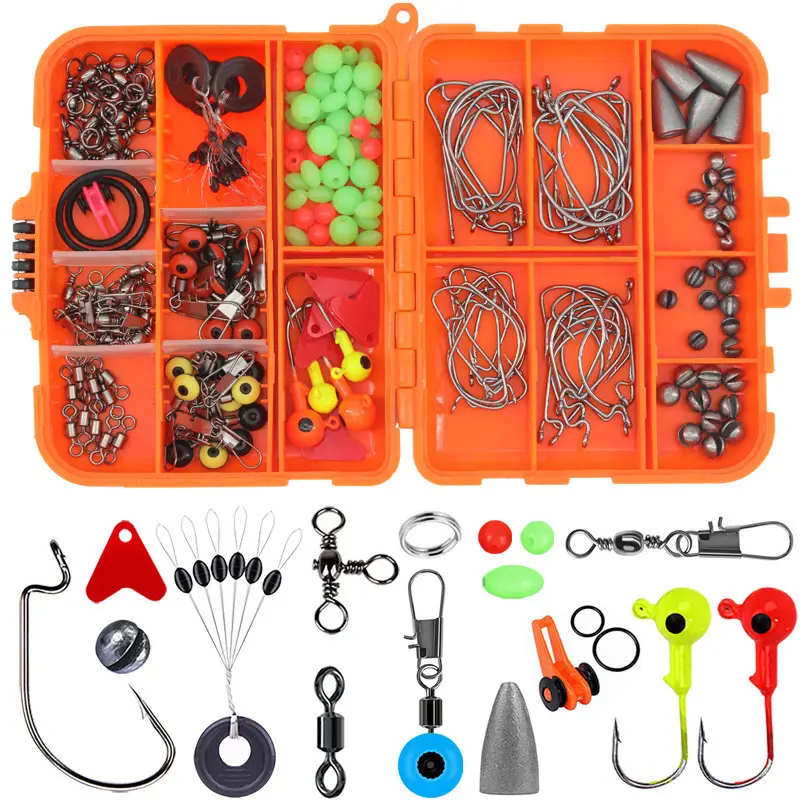 205 Pieces Set Fishing Tackle Accessories Kit Including Fishing