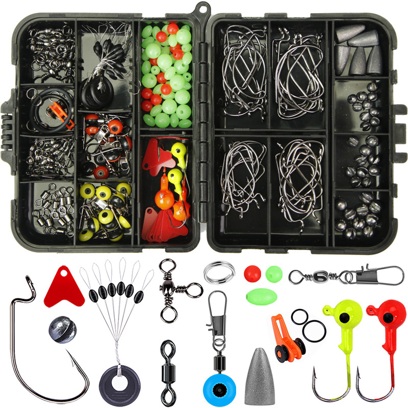 253pcs Fishing Accessories Kit Tackle Box Lures Hooks Spinner Blade Fishing  Gear