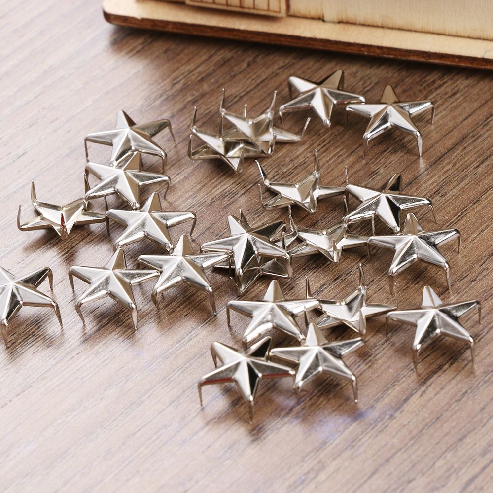 100Pcs 10mm DIY Punk Rock Silver Decorative Studs And Spikes