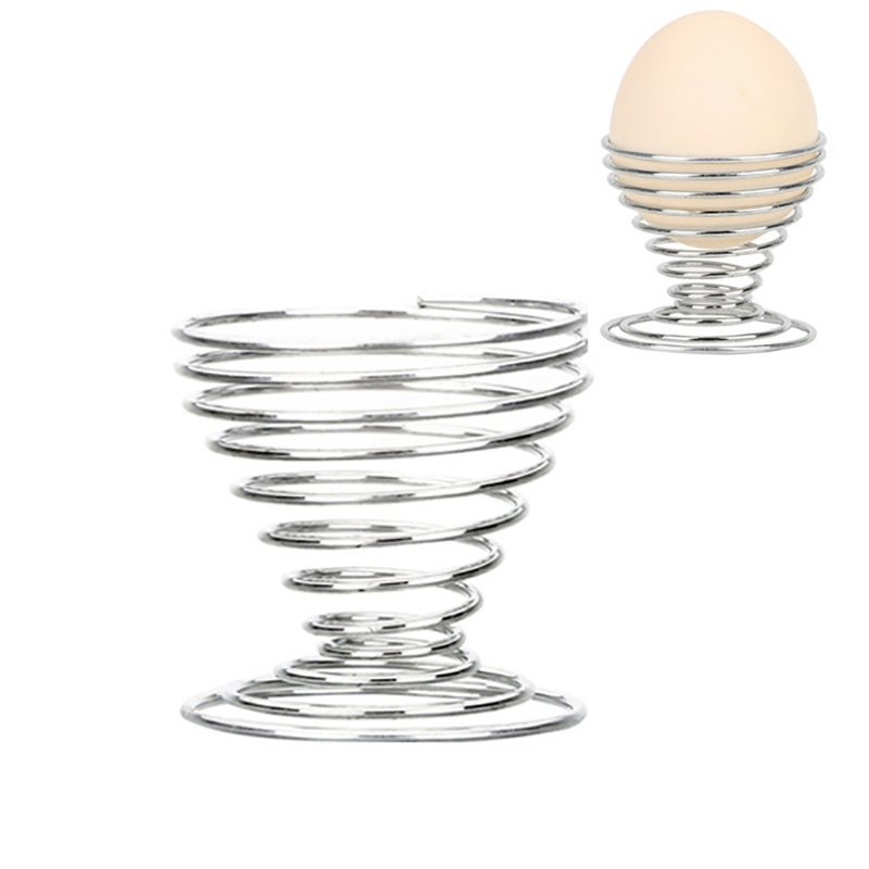 1pc Stainless Steel Boiled Egg Cup Holder Spring Egg Holder Breakfast  Cooking Kitchen Tools Egg Holder