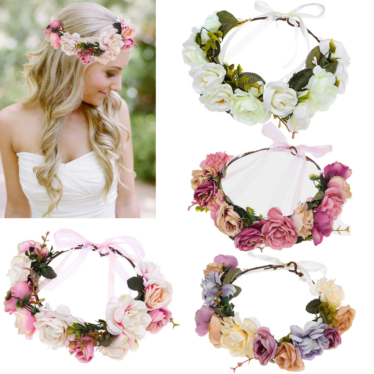 Wedding Bridal Pearl Flower Hair Band Tiara Headband Crystal Headpiece  Jewelry | Inox Wind