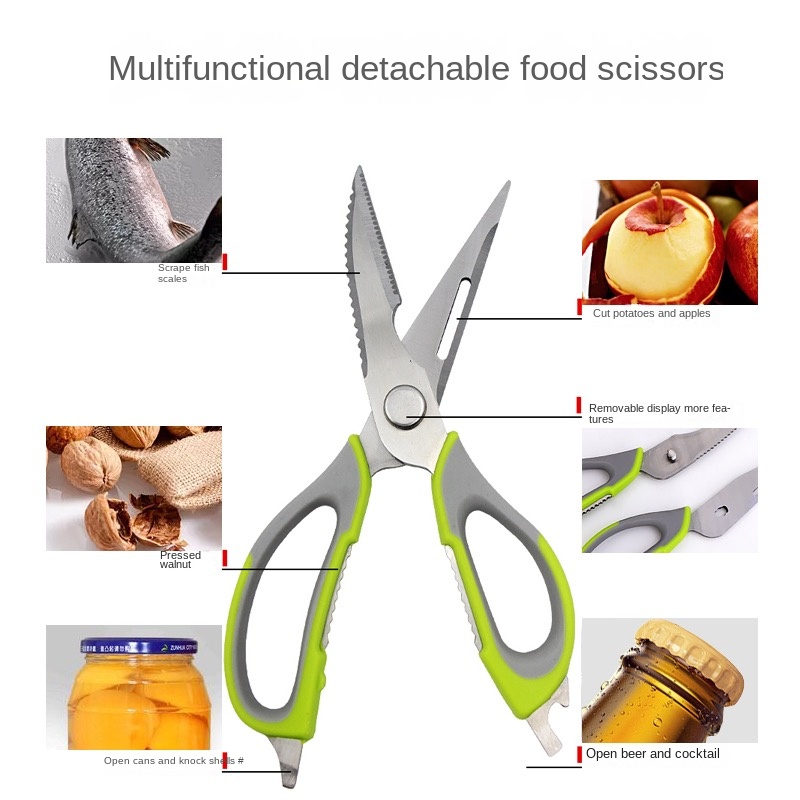 Brand New Multi-Functional Kitchen Scissors Detachable Magnetic Stainless  Steel Scissors Food & Fridge Scissors For Home Cooking