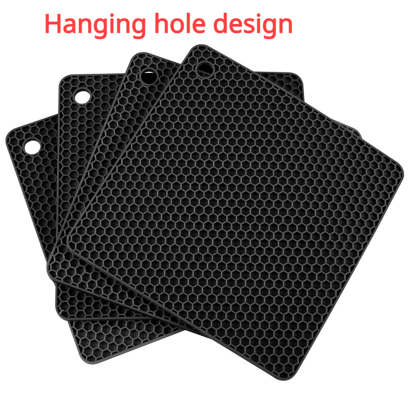 Black Square Silicone Mat, Heat Resistant Pot Holders, Multipurpose  Non-slip Hot Pads For Kitchen Potholders, Hot Dishers, Jar Opener, Spoon  Holder, Kitchen Supplies - Temu