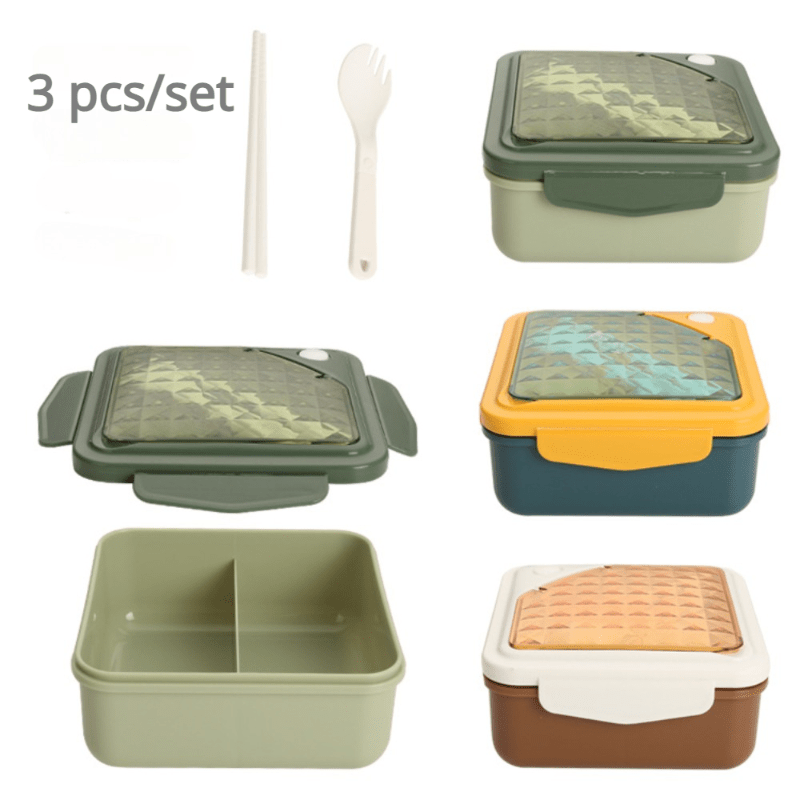 Japanese-style Ceramic Separated Lunch Box Rectangular with Lunch Box  Microwave Heating Lunch Box with Lid