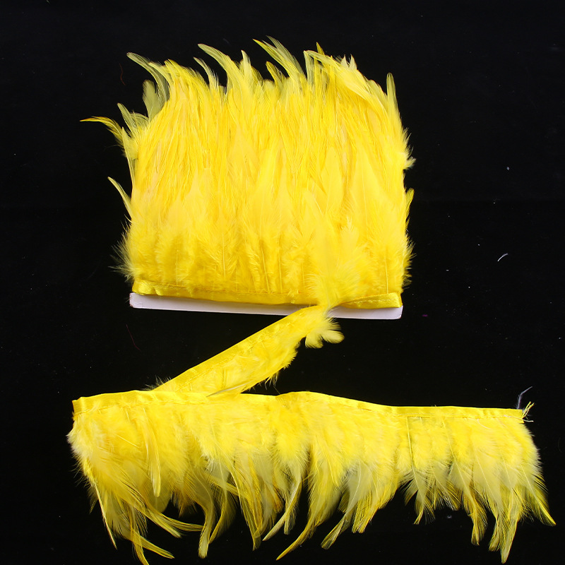 1 Meter /bag Natural Rooster Feather Trimming Fringe - Temu