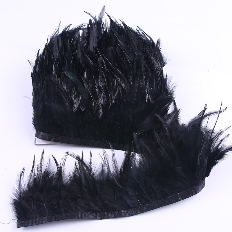 1Meter Ostrich Feathers Trim Ribbon Fringe Plumes For Clothing Dress Sewing  Trimmings Handicraft Accessories 8-10Cm Dark Gray feathers 1meters