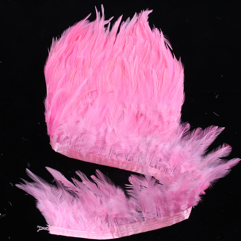 1Meter Ostrich Feathers Trim Ribbon Fringe Plumes For Clothing Dress Sewing  Trimmings Handicraft Accessories 8-10Cm Dark Pink feathers 1meters