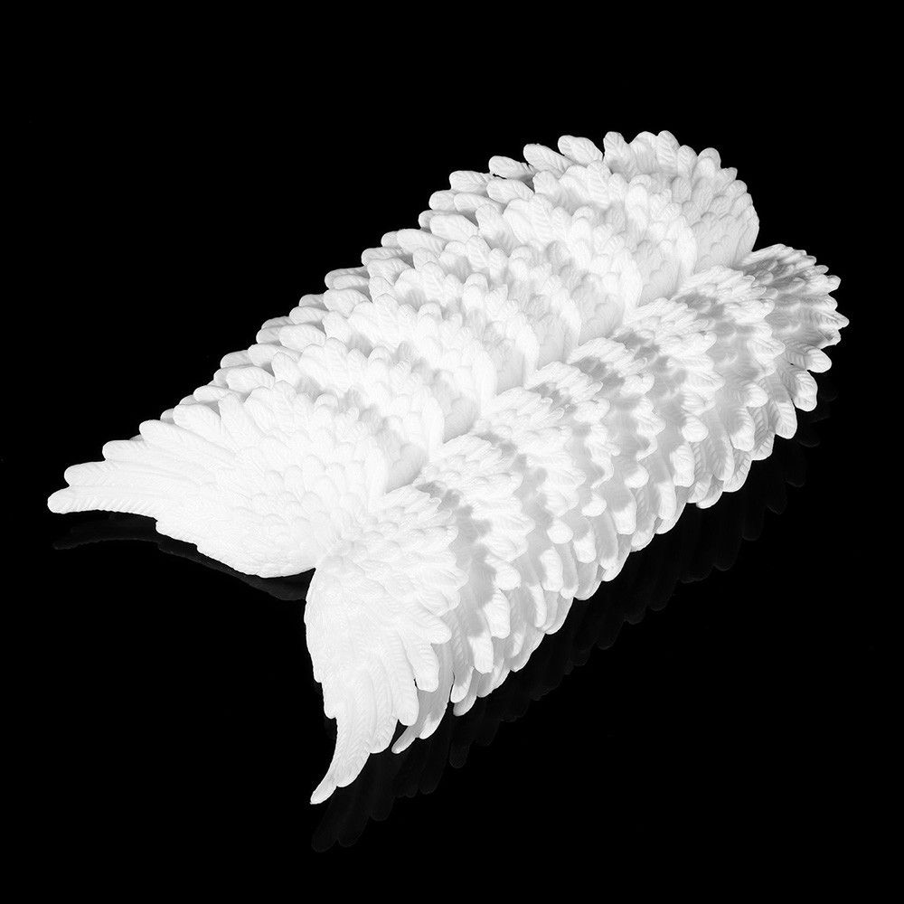 Wholesale GORGECRAFT 12PCS 3 3D Mini White Feather Plastic Angel