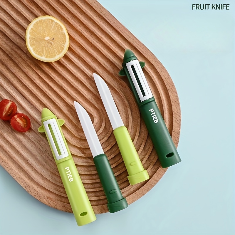 Ceramic Peeler, Fruit Knife Set, Kitchen Multifunctional Peeler, Two-piece  Set, Vegetable And Melon Shaver - Temu