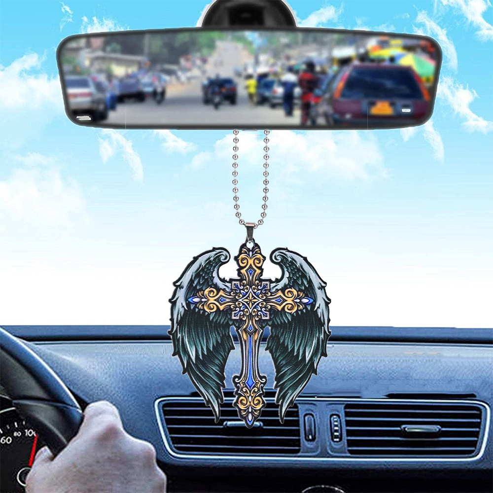 American Eagle Car Pendant, Christian Cross, Car Accessories, Rear View  Mirror Pendant, Religious Car Decoration, Home Wall Decoration, Keychain  Chain - Temu