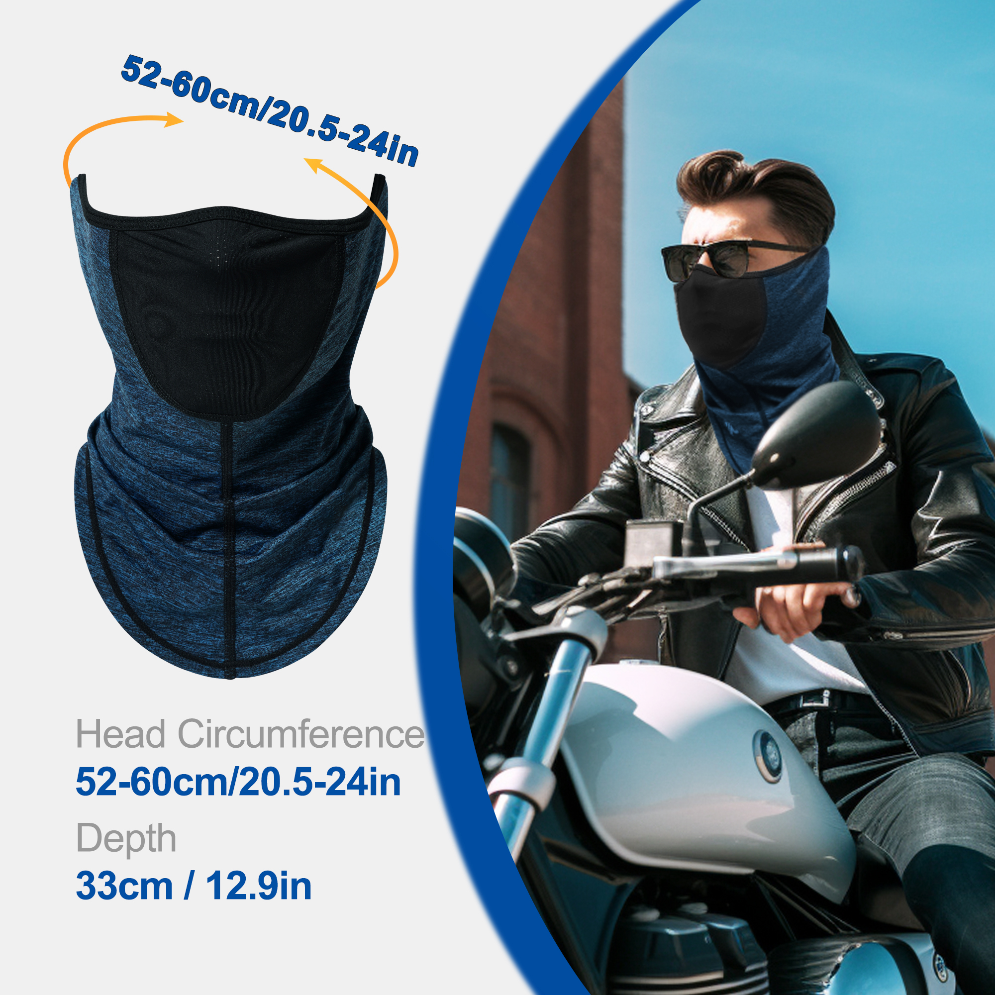 NOVOLAN Full Face Cover Neck Gaiter Uv Protection Face Mask Outdoor Sports  Face Scarf, Sun Protection Riding Mask Motorcycle Bicycle Headscarf Wind &  Dust Face Towel Headgear (full, blue) : Buy Online