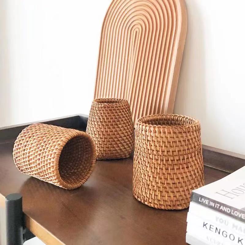 CAJA PEQUEÑA MADERA RATTAN