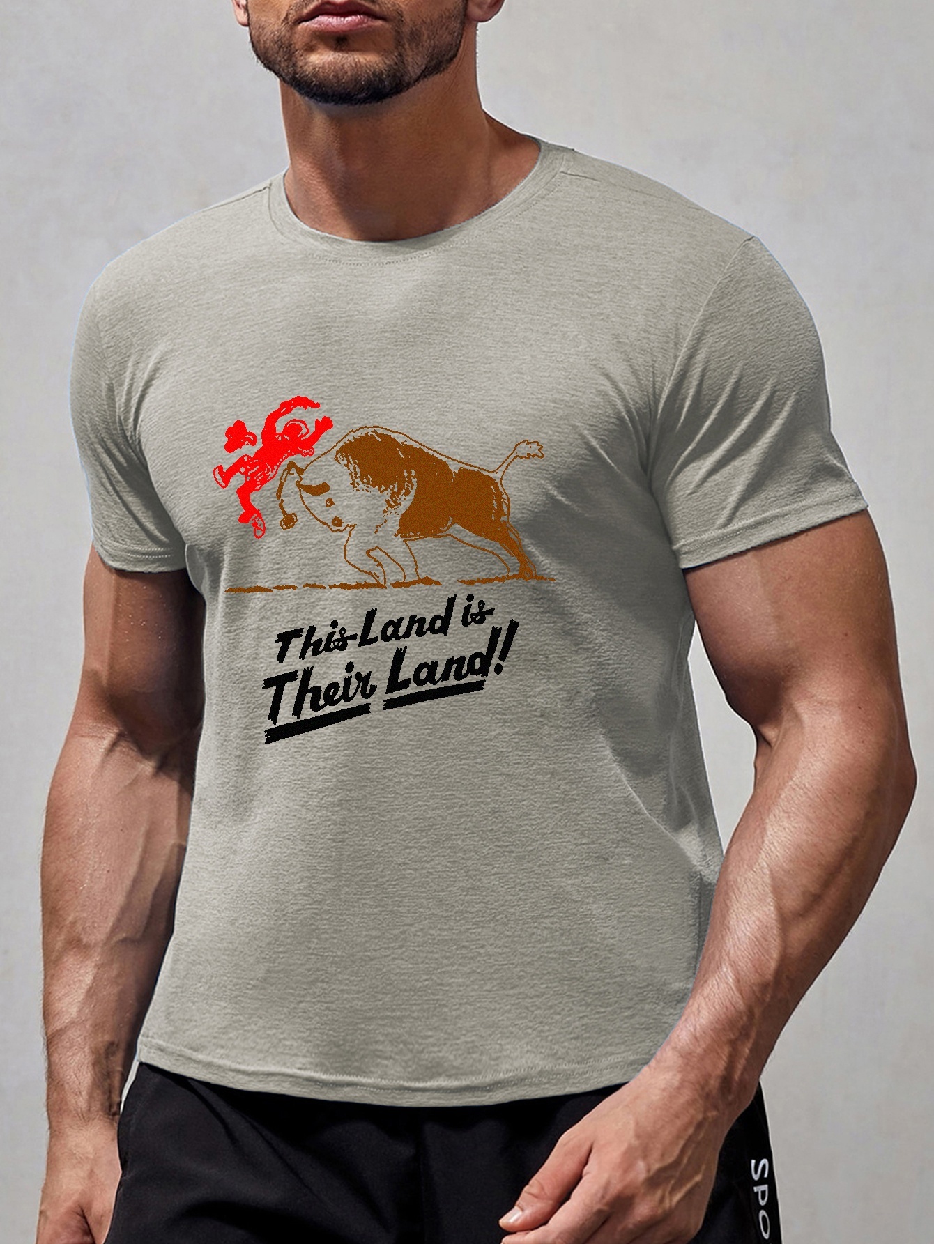 Plus Size Fashion Athletic T shirt For Men Men's Angry Bull - Temu