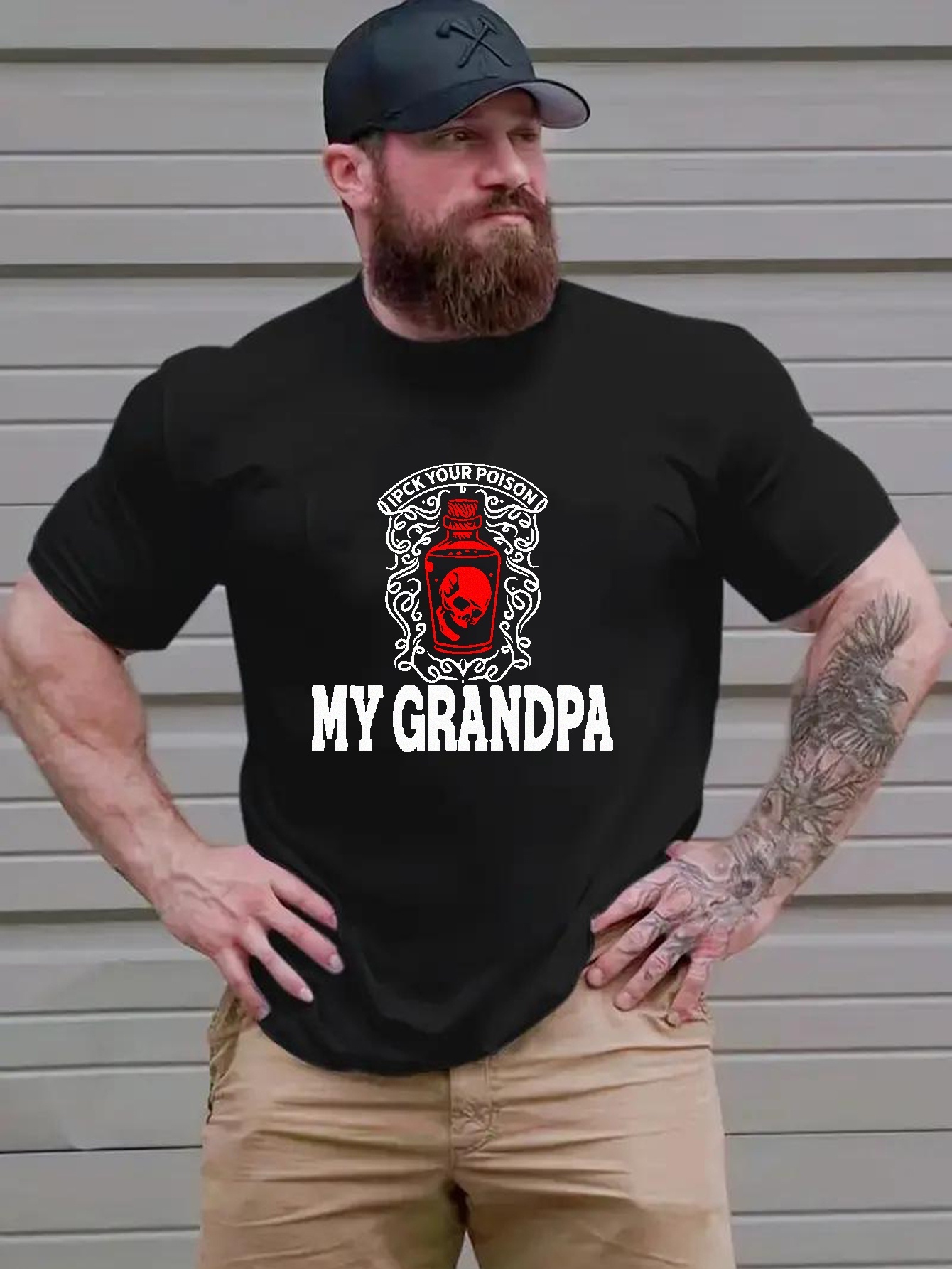 Baseball Grandpa (Dark) Short-Sleeve T-Shirt