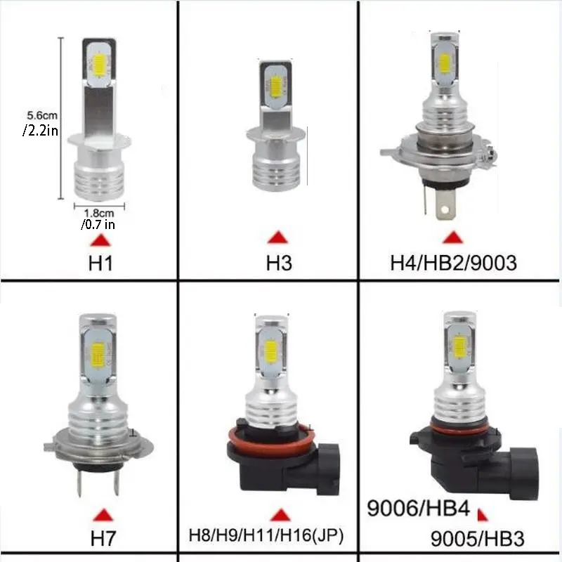 Acheter Ampoule LED H8 H11 H16 JP 9005 HB3 9006 HB4, 2 pièces