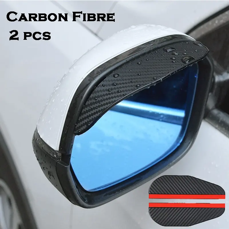 2 Stück Universal Carbon Faser Auto Rückspiegel Regenschild - Temu