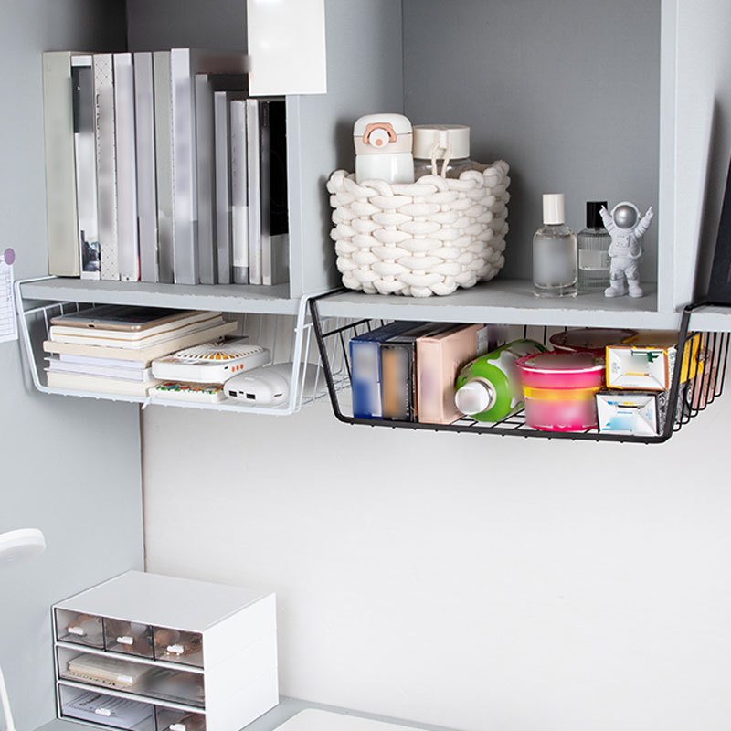 Under Counter Shelf Basket Hanging Cabinet Storage Basket - Temu