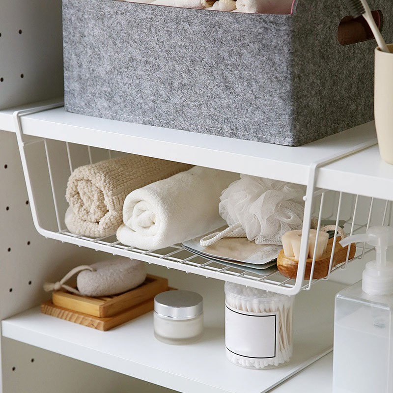 Multipurpose Hanging Under Shelf Cabinet Storage Basket Cabinet Organizer  Home Iron Desk Cabinet Sundries Storage Rack