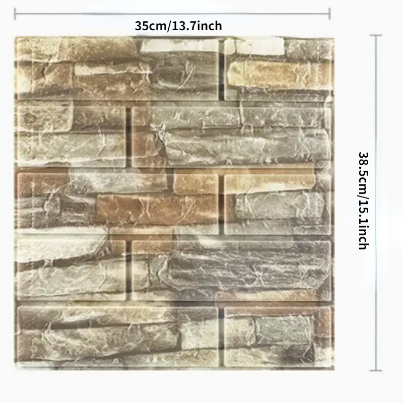 10pcs 3D Wallpapers Waterproof Bedroom Panels Sticker Retro Decor