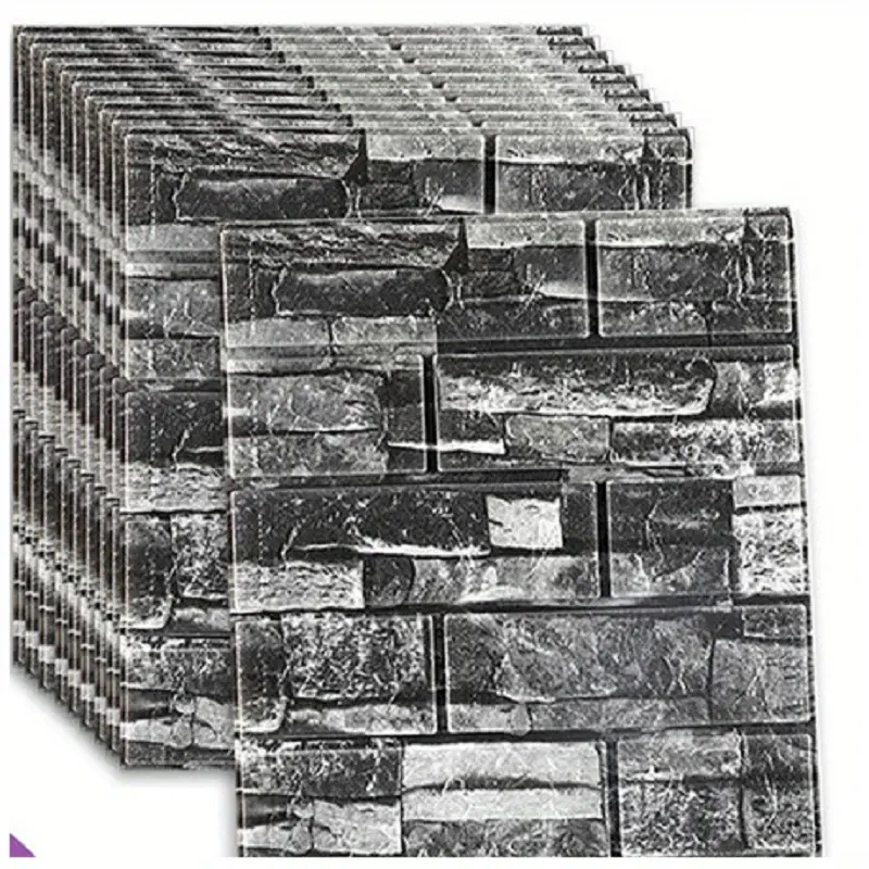10pcs 3D Wallpapers Waterproof Bedroom Panels Sticker Retro Decor