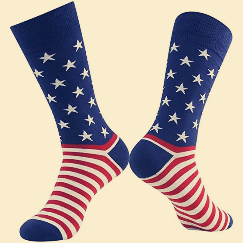 3 Pares Calcetines Hombre Patrón Bandera Estadounidense - Temu