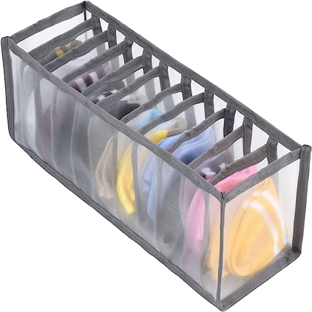 3pcs/set Underwear Drawer Organizer, Underwear And Bras Drawer Organizers  For Fabric, Foldable Grids Dividers Box For Socks, Underwear, Bras And Ties