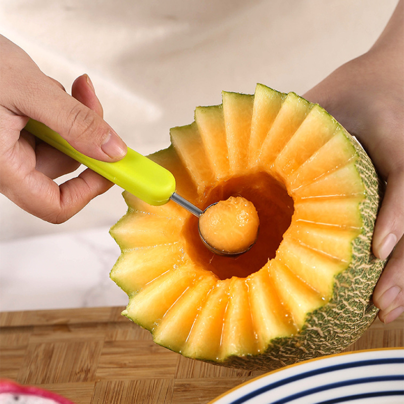 2pcs/set Random Color PP Melon Scoop, Two Tone Melon Baller For Kitchen