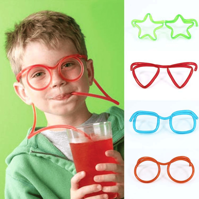 1pc Fun Funny Glasses Straw, Holiday Party Party Children's Straw, Baby  Drink More Straw