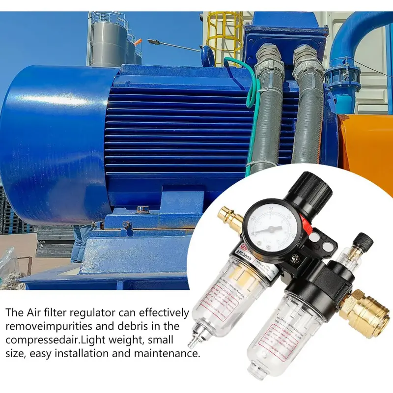 1/4 '' Luftfilterregler Schmierstoffgeber Wasserdruckkompressor  Feuchtigkeitsfalle Ölabscheiderfilter für Kompressor und Druckluftwerkzeuge
