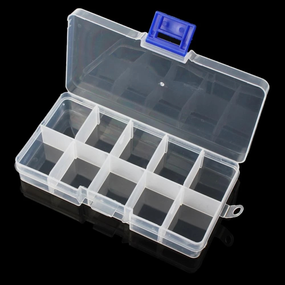 Grids 10/15 Clear Adjustable Storage Box Jewelry Rings Beads - Temu