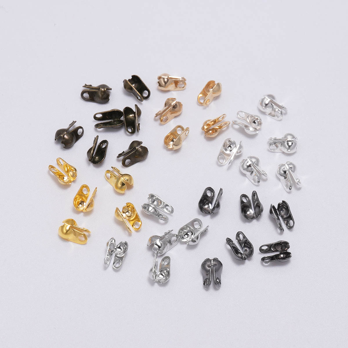 Iron Clamshell Crimp Bead Covers End Crimps Beads Connector - Temu