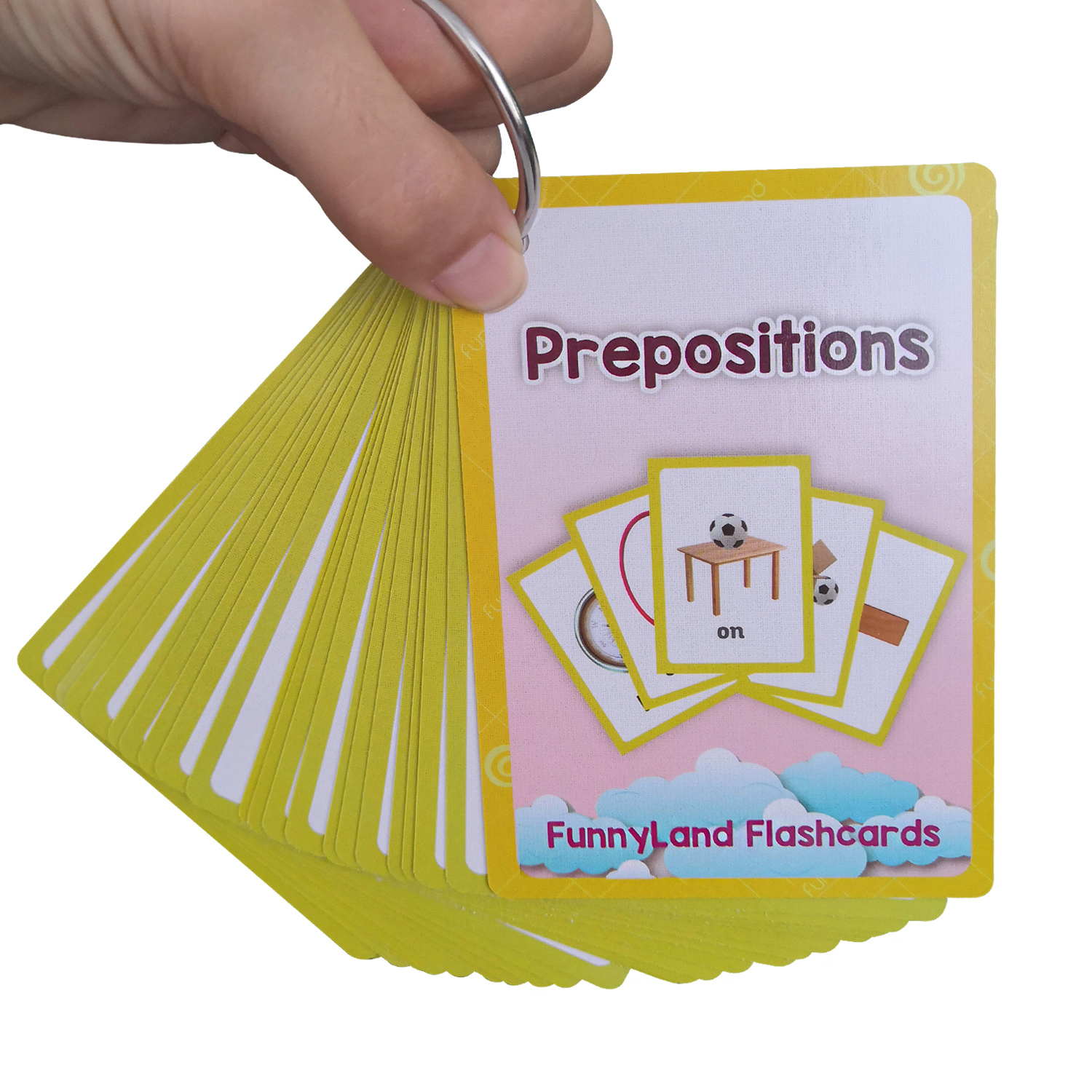 22 Preposition Flash Cards - English Pocket Cards for Toddlers & Babies -  Early English Montessori Educational Toys for Kids Gifts