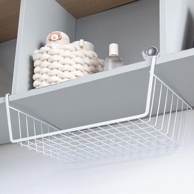 SimpleHouseware 2 Tier Cabinet Wire Basket Drawer Organizer, White