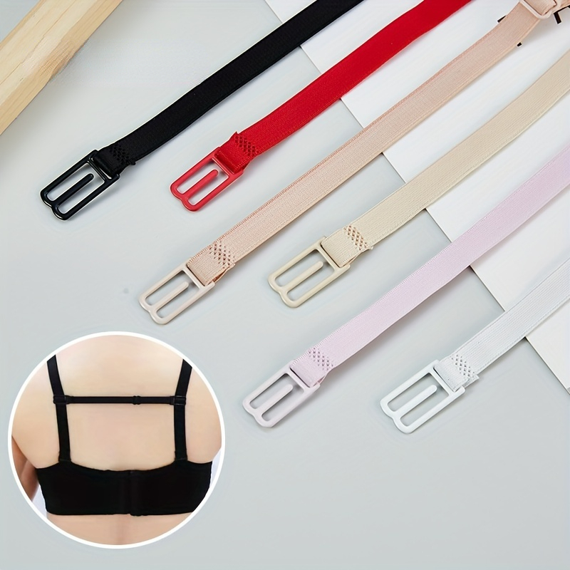 uxcell Elastic Non-slip Adjustable Bra Shoulder Strap Clips Holder for  Women Apricot-2 10 mm Width at  Women's Clothing store