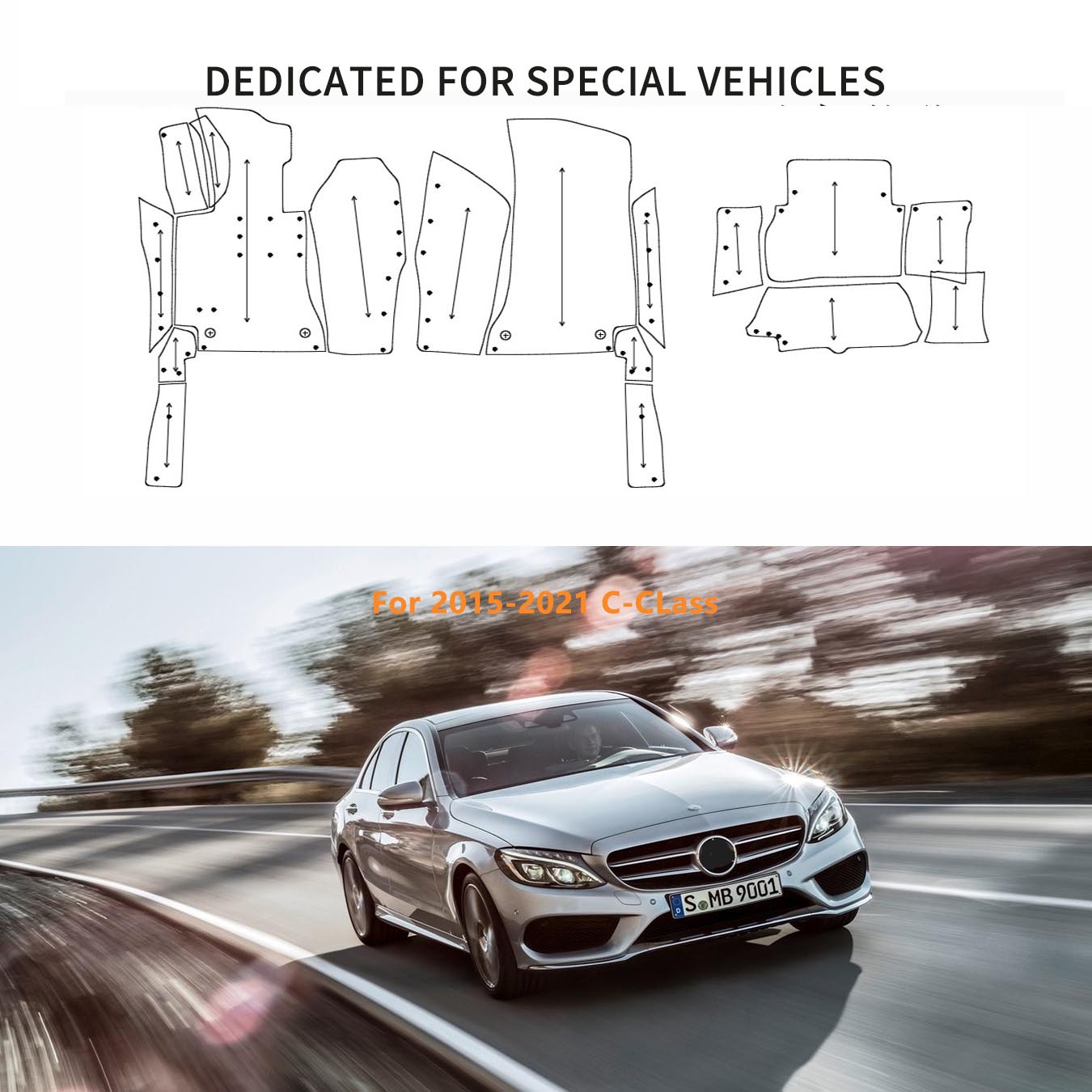 For Mercedes-benz C-class 2015-2021 Three Layer Pvc Stereo Full Cover  Anti-slip Car Mat - Temu